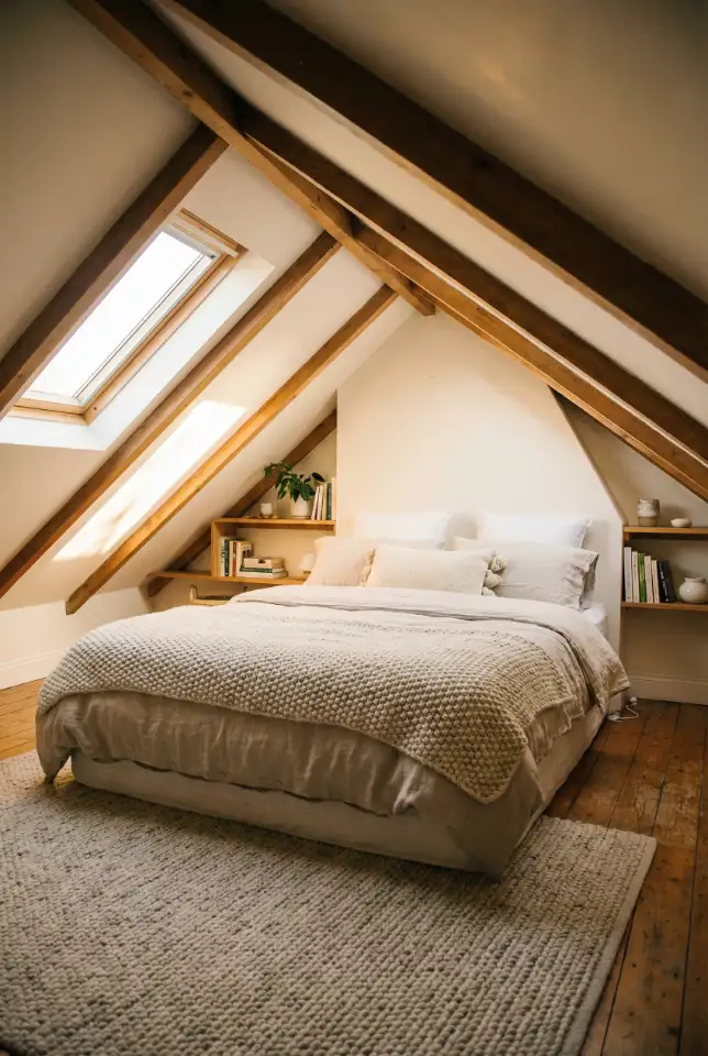 Attic Master Bedroom With Sloped-Ceiling Charm 1