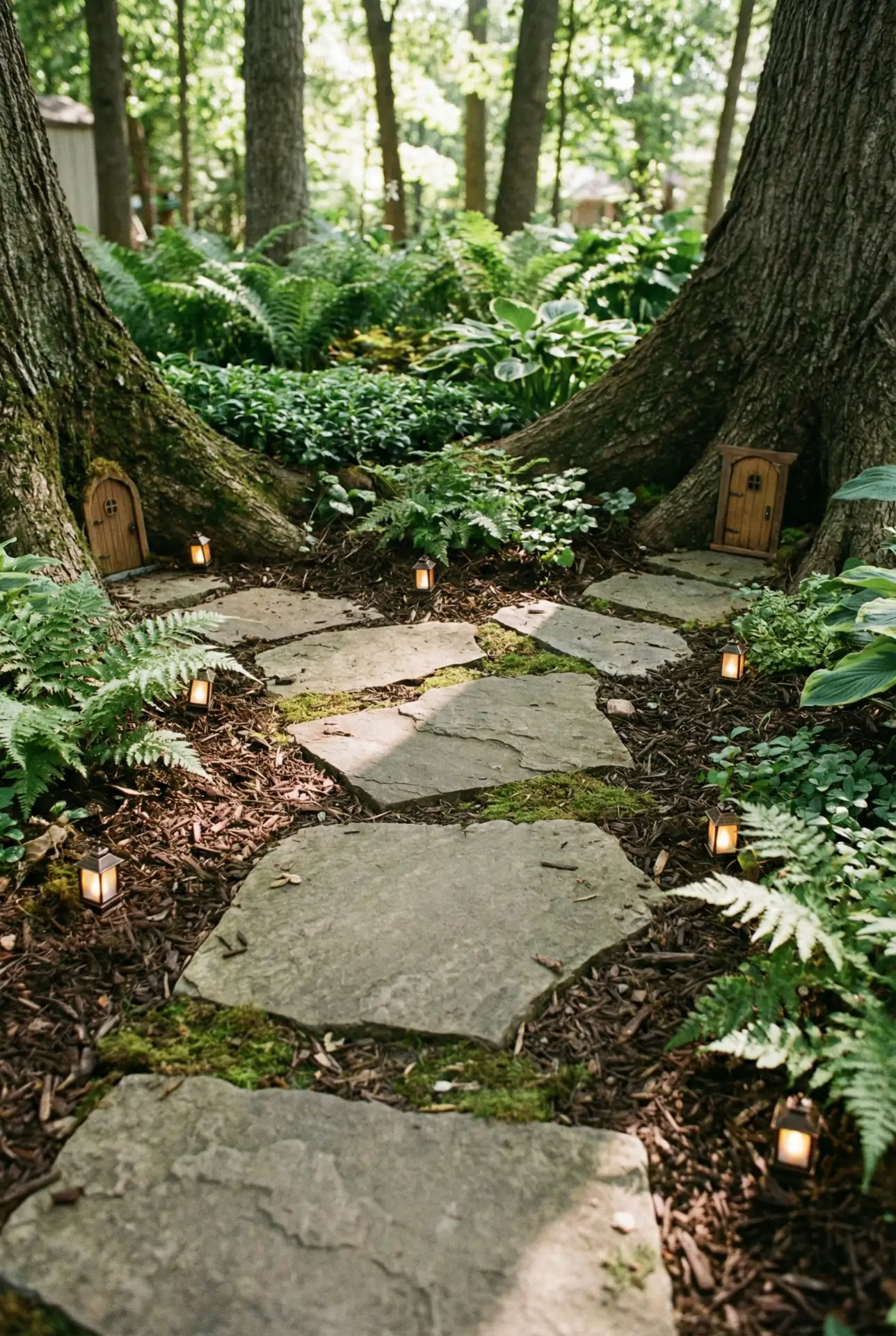 Backyard Enchanted Forest Path With Large Stones 1