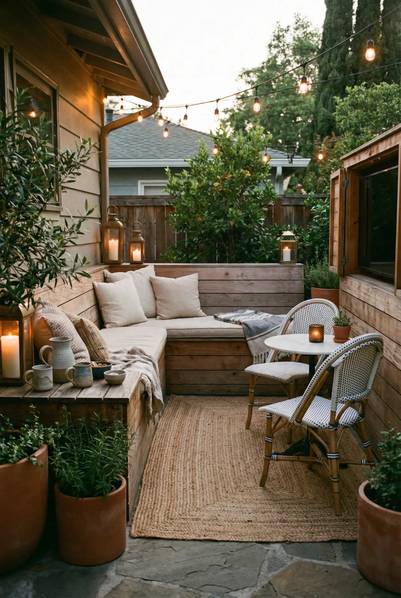 Backyard Outdoor TV Nook With Restaurant-Style Seating 2