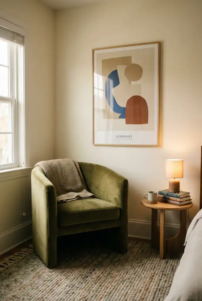 Bedroom Reading Corner With Posters 2