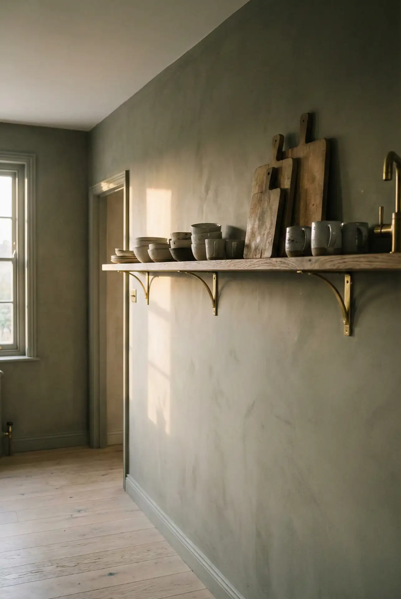 Benjamin Moore Olive-Gray for Earthy Modern Kitchens 2