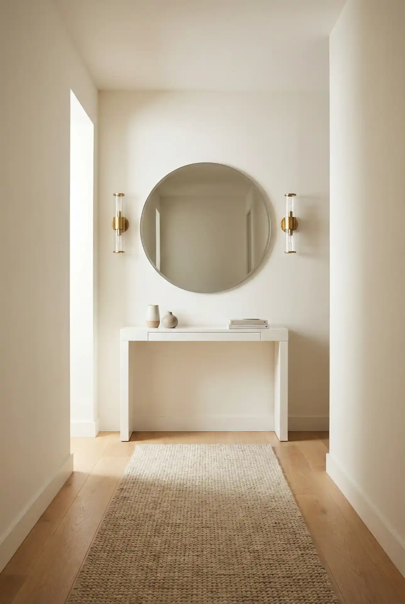 Bloxburg Clean-Line Hallway With Symmetry And Soft Lighting 1