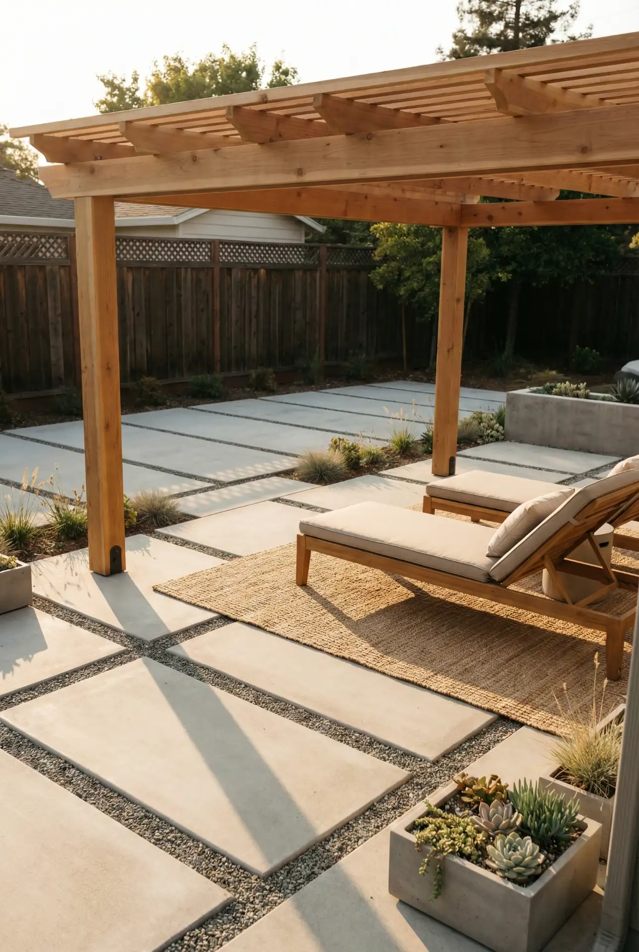 Bloxburg Minimal Pergola With Turf And Gravel Grid 2