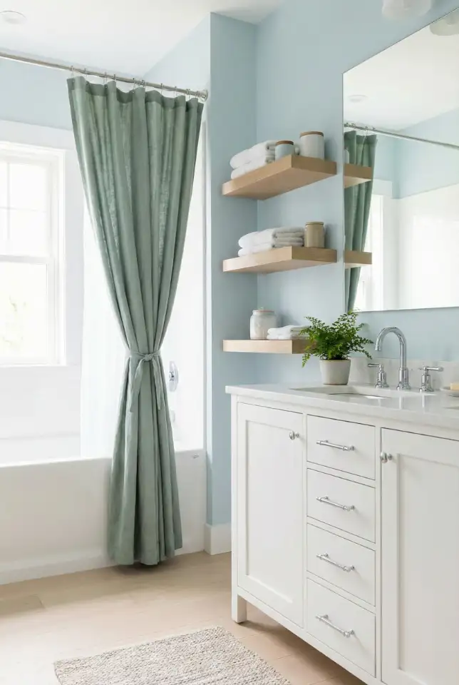 Blue And Green Bathroom With Clean Coastal Energy 2