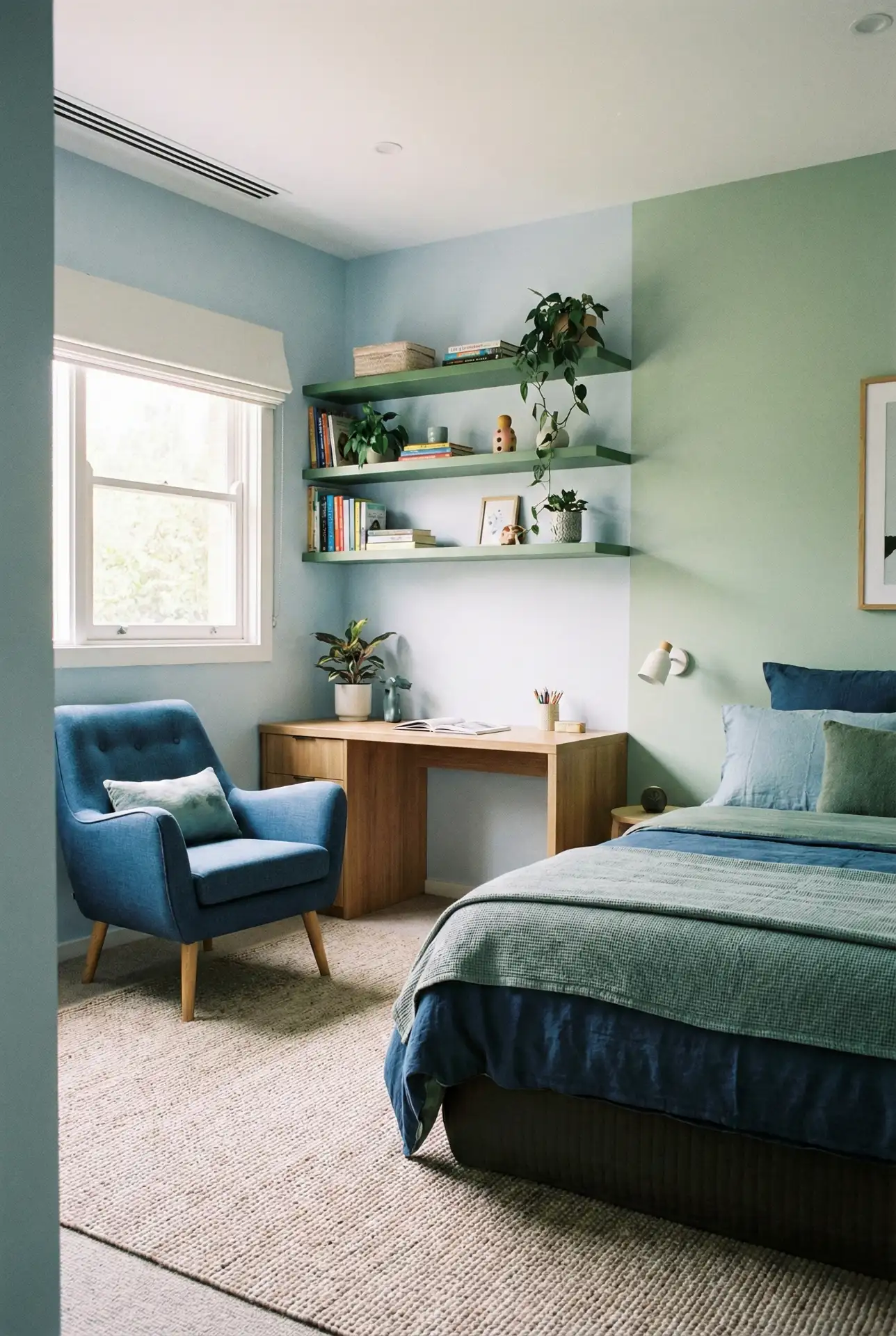 Blue And Green Kids-To-Teen Bedroom That Grows Up 1