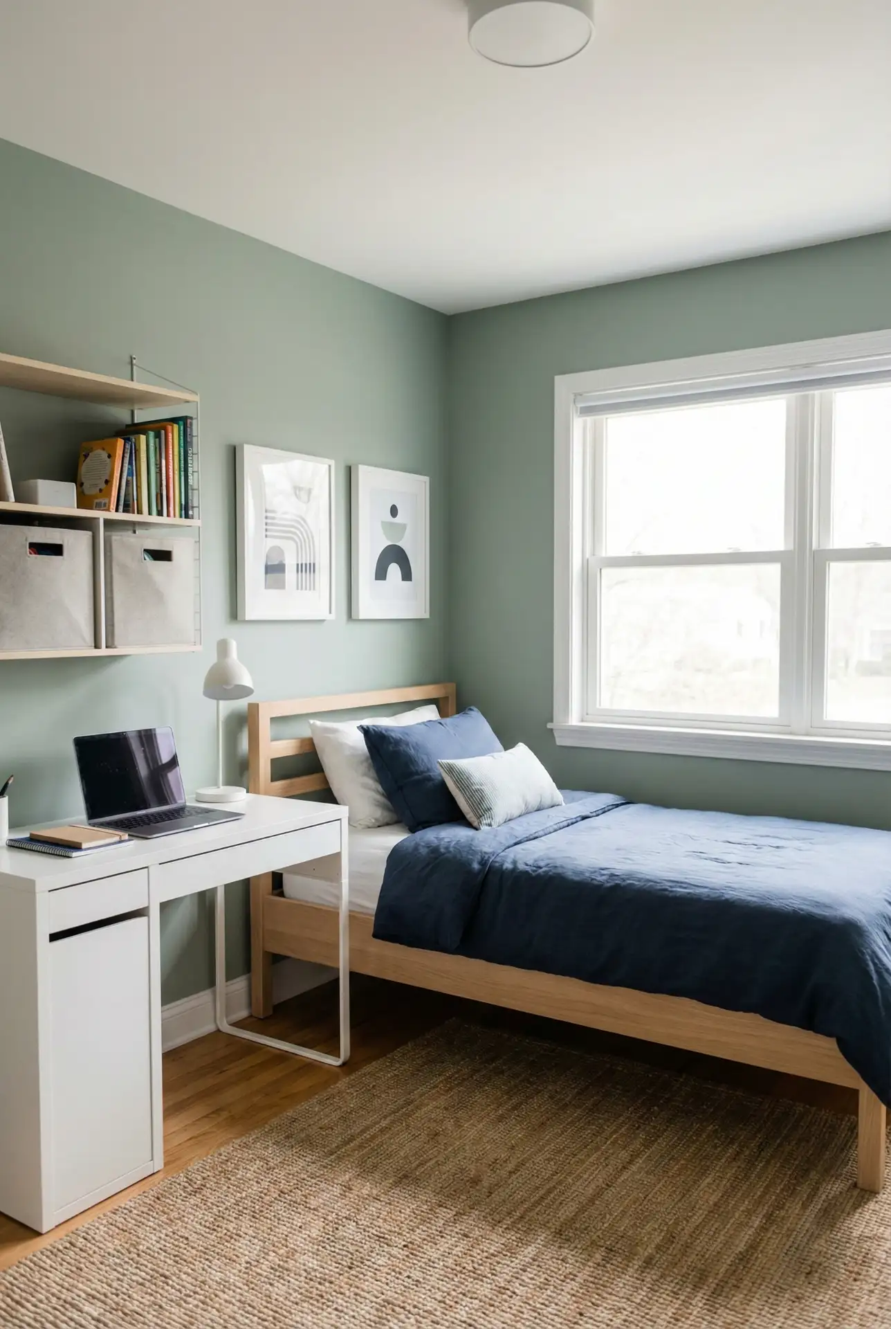 Blue And Green Kids-To-Teen Bedroom That Grows Up 2