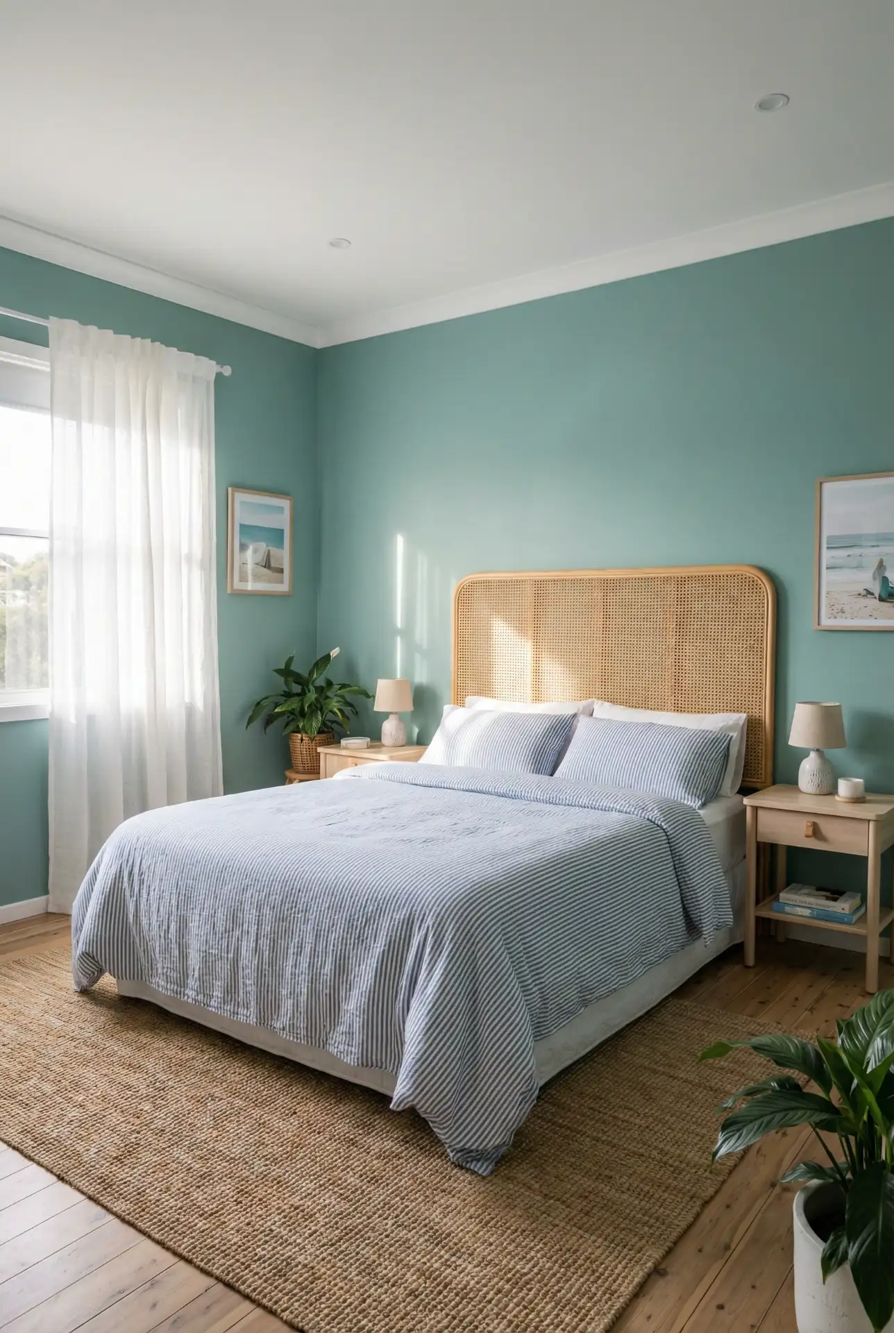 Blue And Sea Green Coastal Bedroom Refresh 1