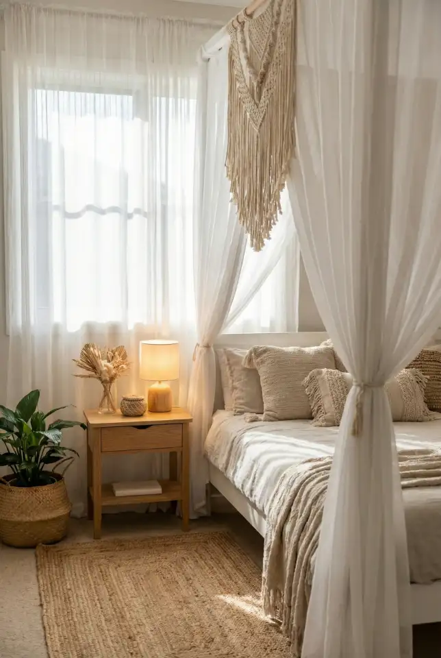 Boho Canopy Bed Look With Textiles 2