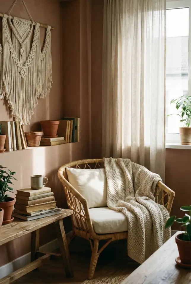 Boho Reading Corner With Textures 1