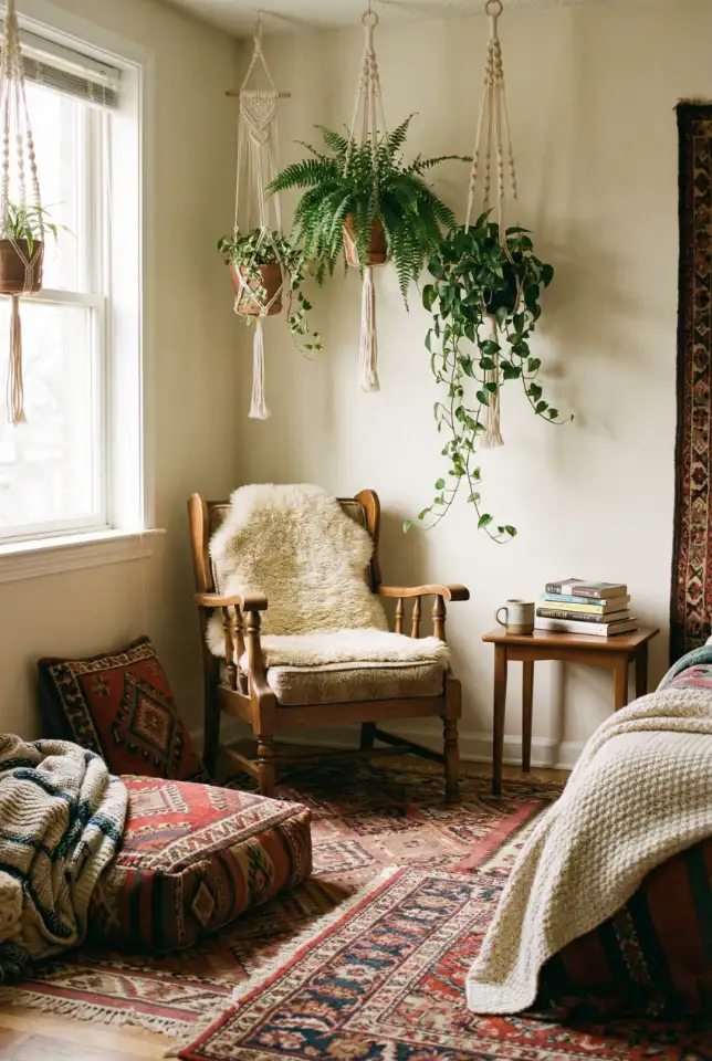 Boho Reading Corner With Textures 2