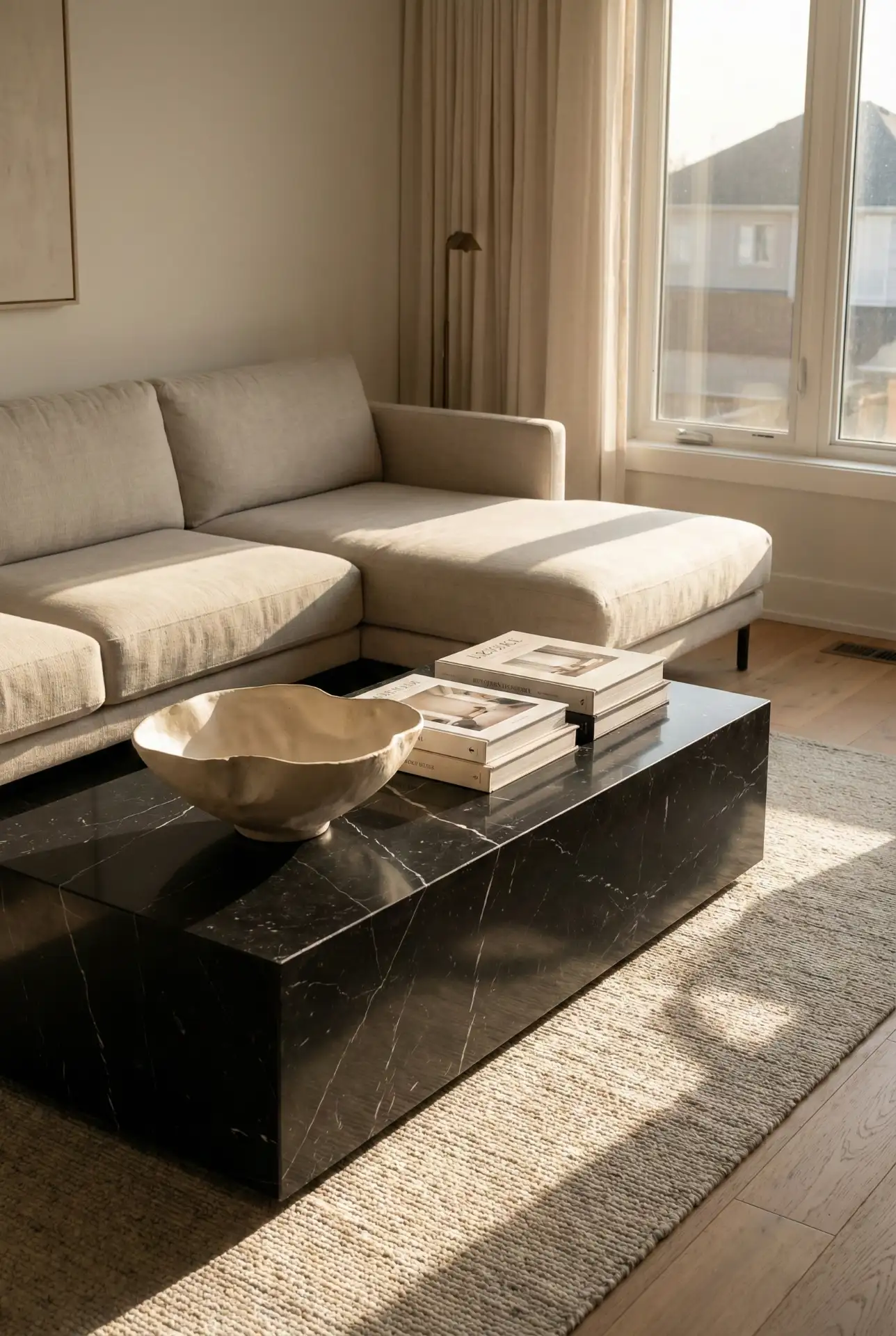 Bold Rectangle Black Marble Coffee Table Statement 1
