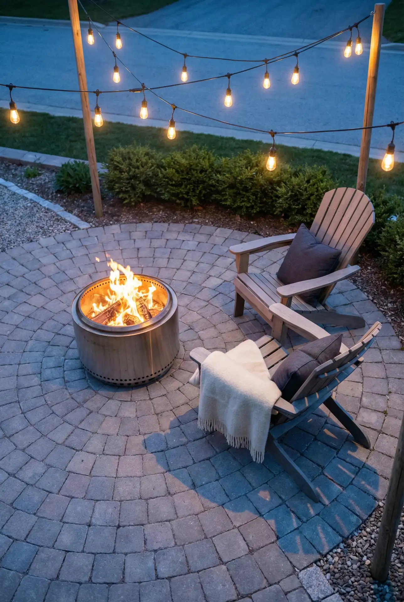 Budget Firepit Circle With Adirondack Seating 1