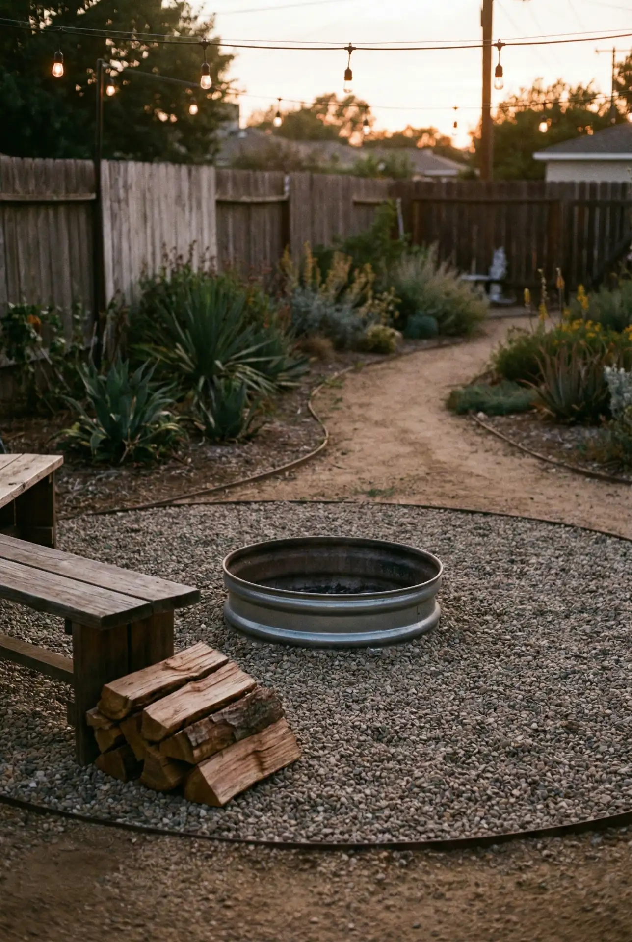 Budget Firepit Circle With Gravel And Seating 2