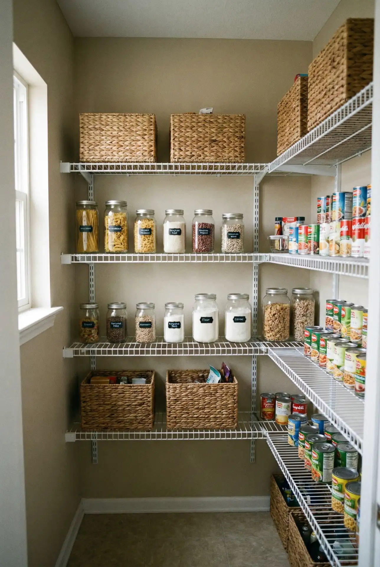 Budget-Friendly Wire Shelf Pantry 1