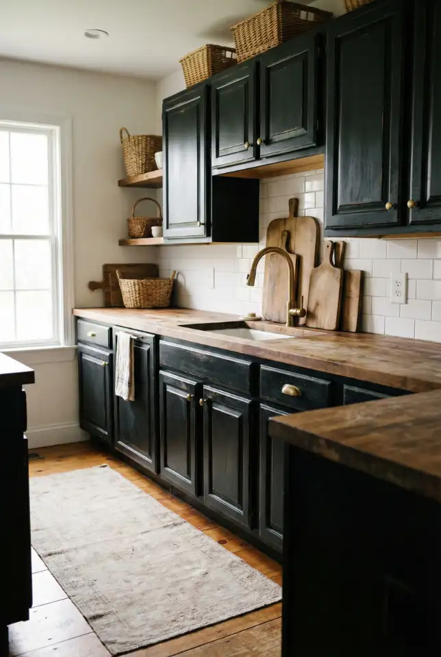 Butcher Block Counters Rustic With Antique Details 1