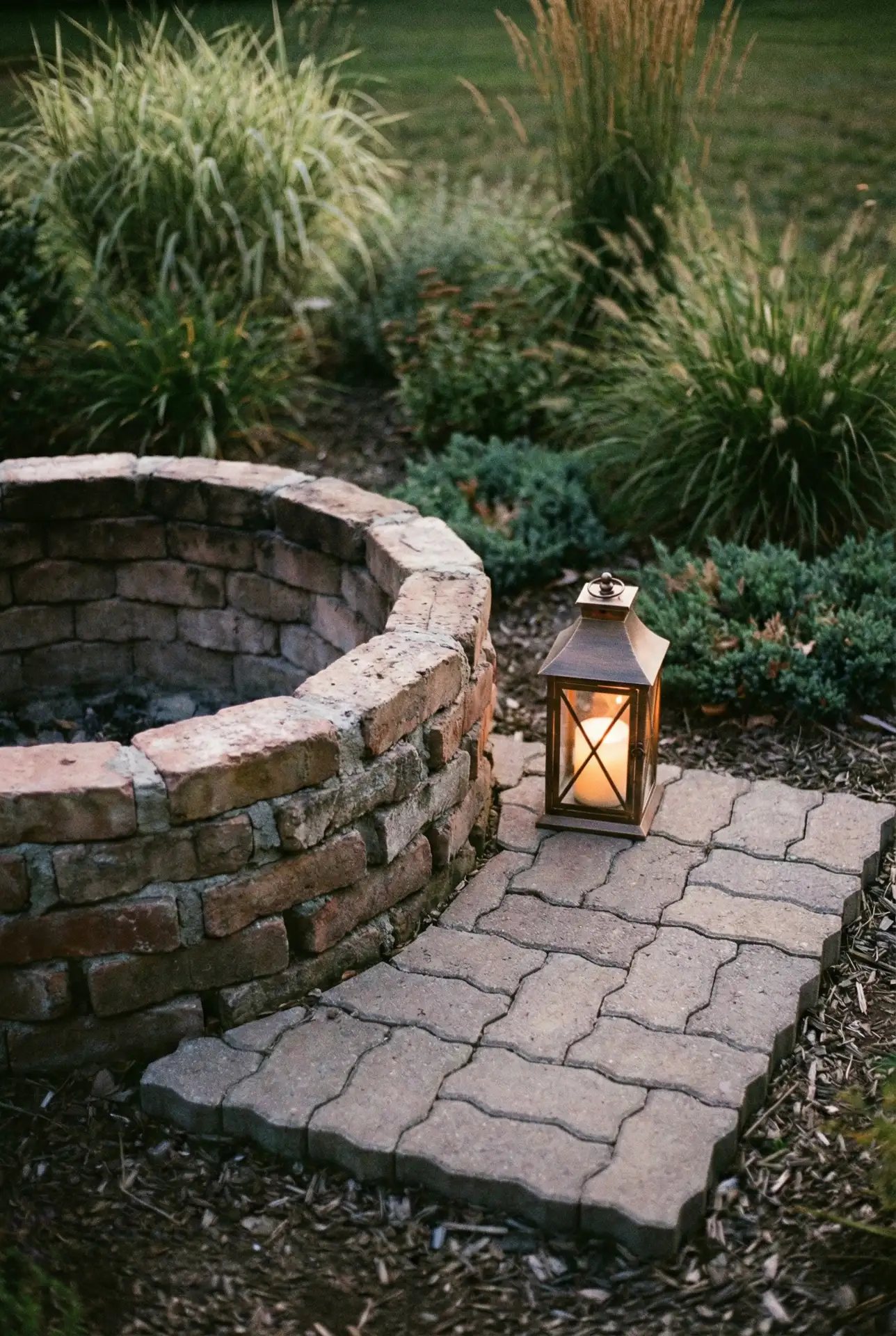 Cheap DIY Brick Pit With Paver Landing 2