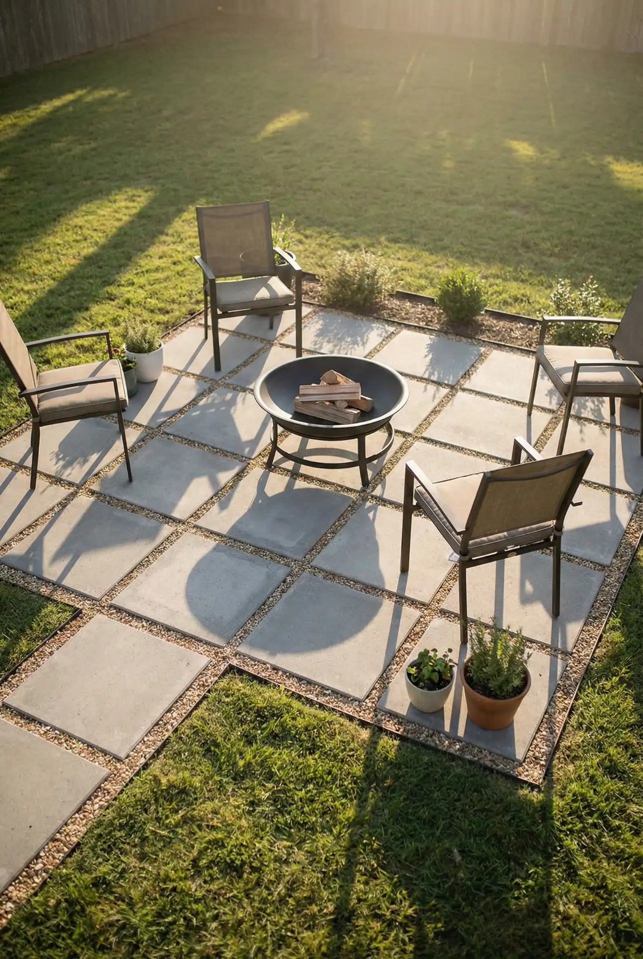 Cheap DIY Paver Grid Fire Zone 1