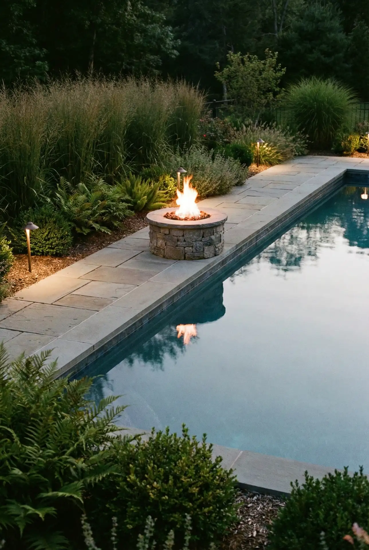 Cheap Easy Poolside Fire Pit Strip 1