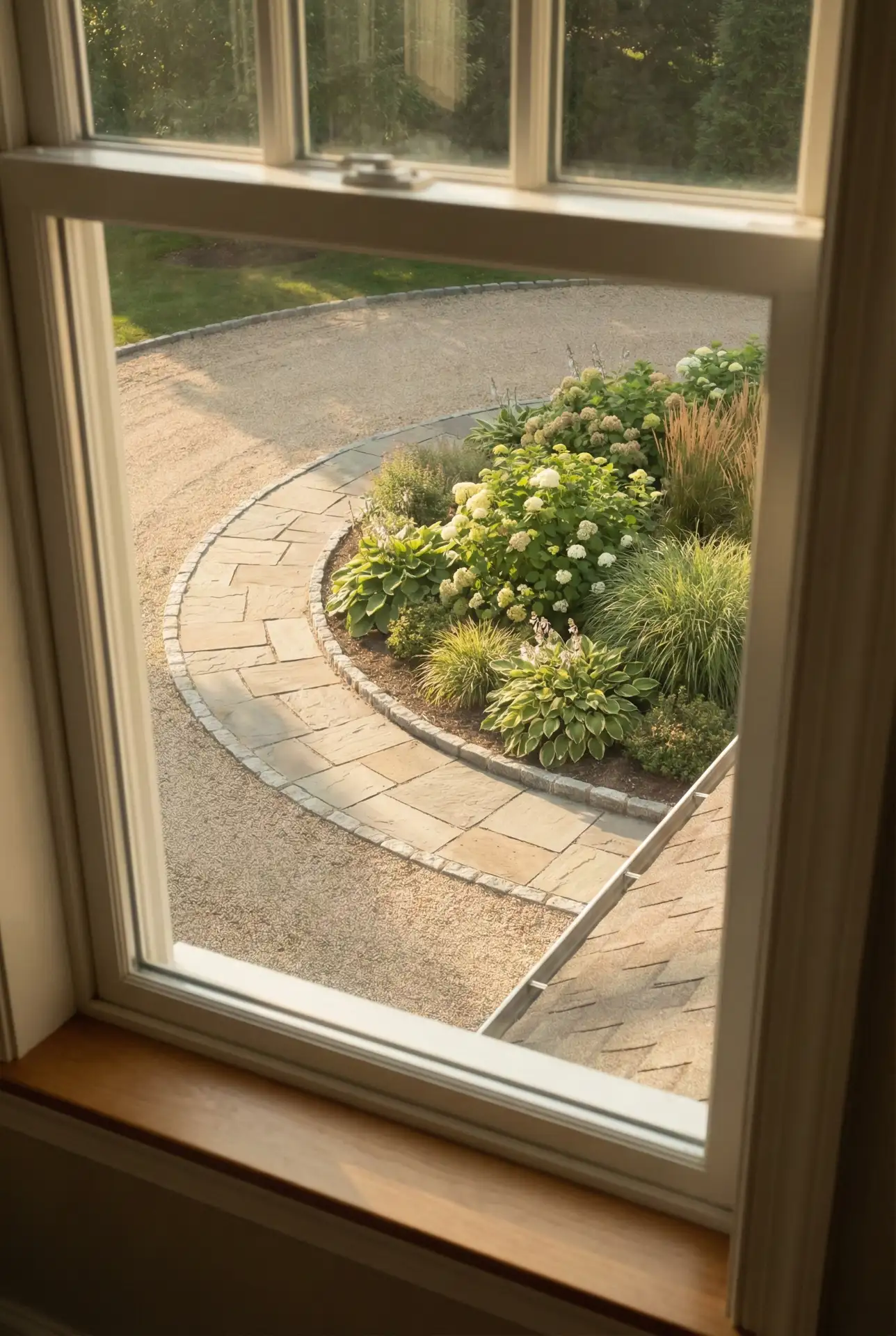 Circular Driveway With Center Garden Feature 2
