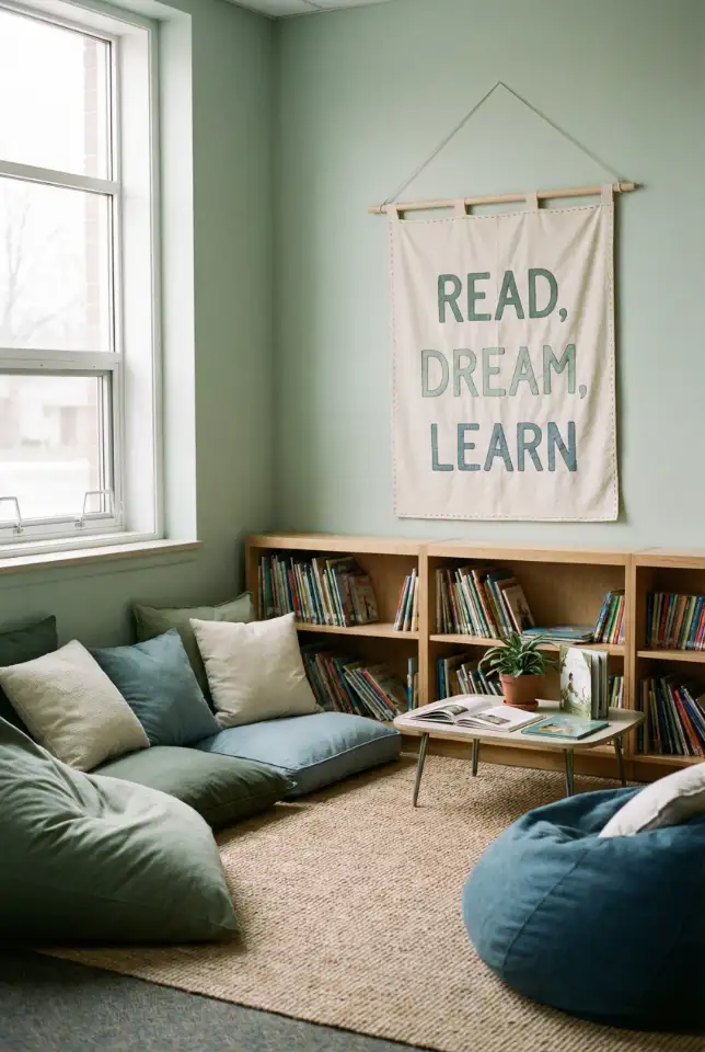 Classroom Reading Corner With Banners 1