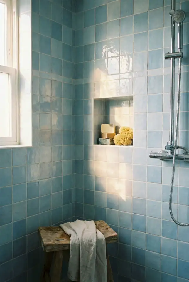 Coastal Blue Tile Shower 2
