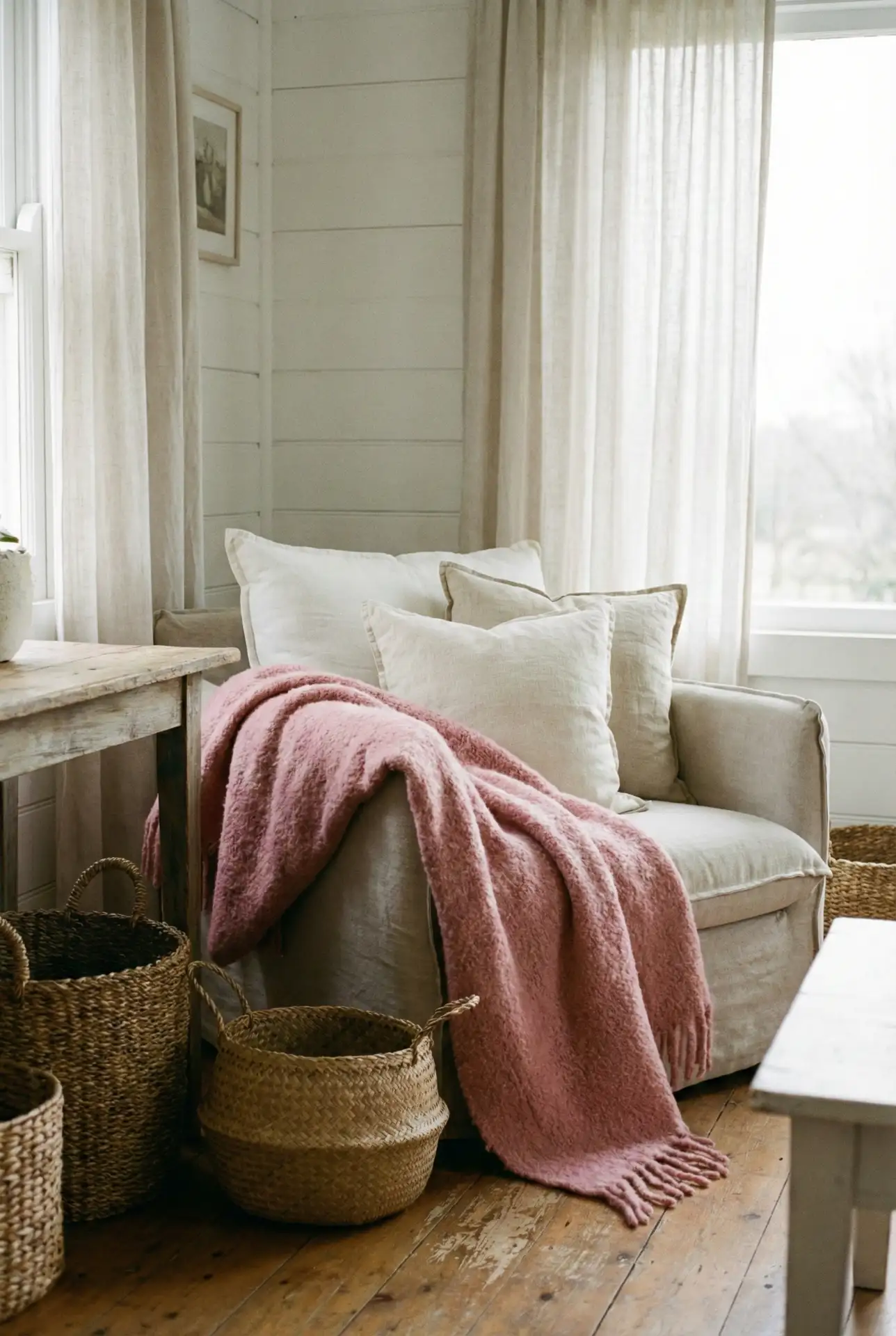 Coastal Cottage With Pink Touches And Soft Neutral Balance 1