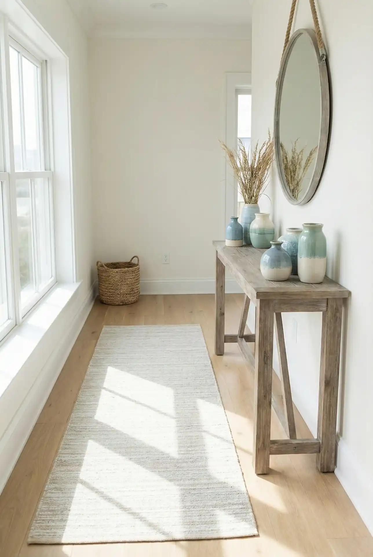 Coastal Hallway With Sea-Inspired Calm And Light Reflective Finishes 2