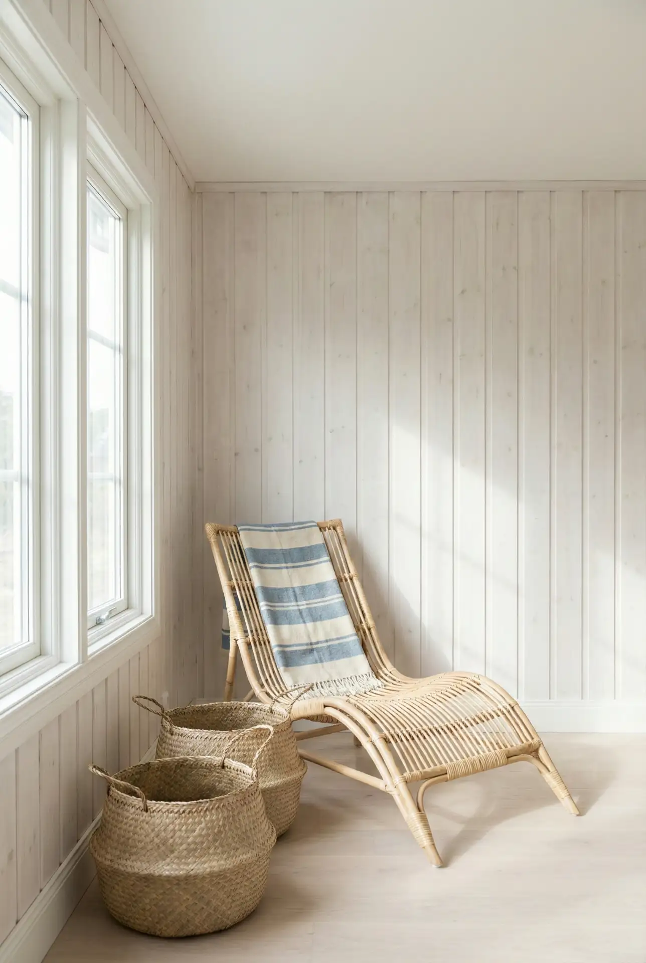Coastal Sunroom With Whitewashed Wood 2
