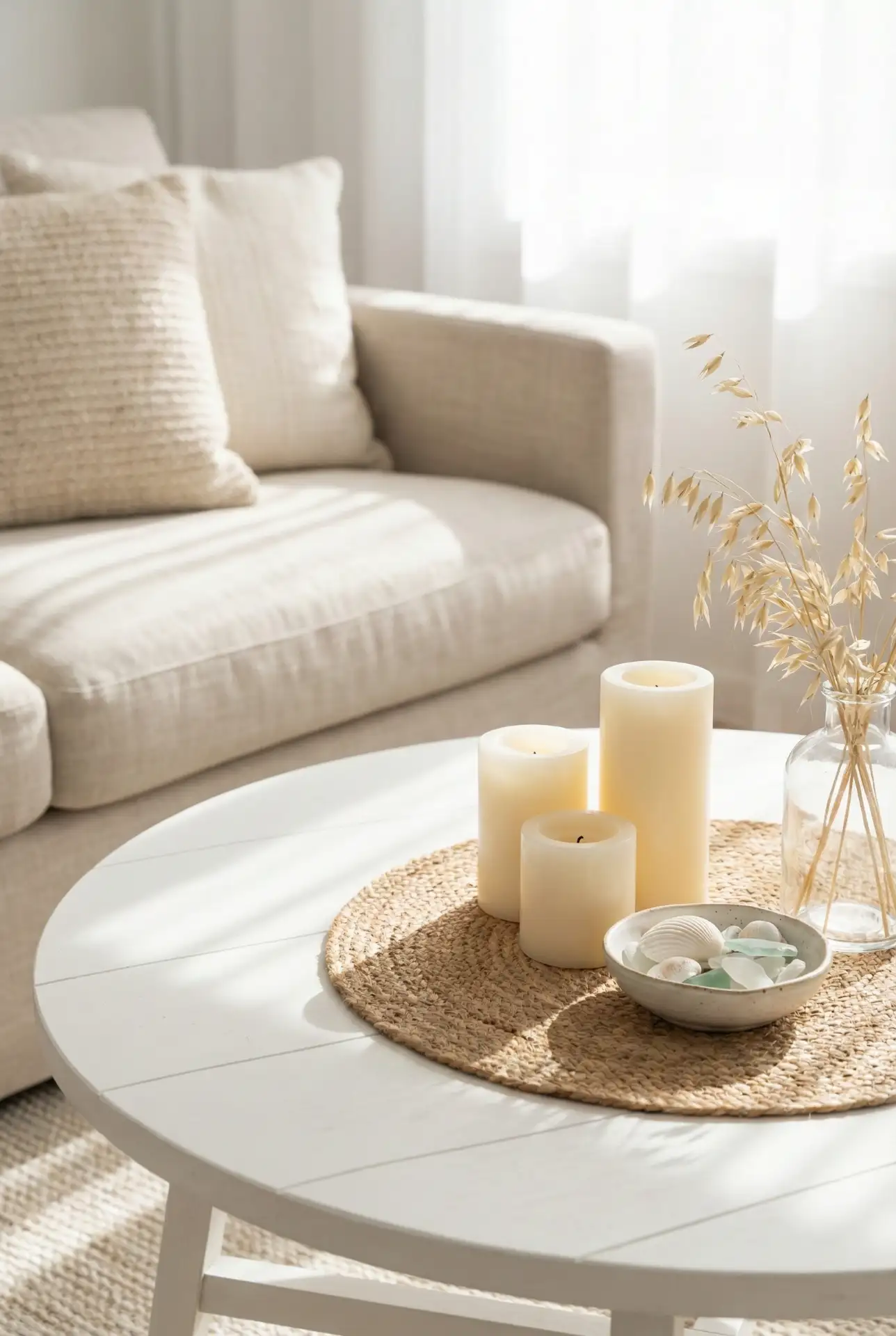 Coastal White Table with Breezy Outdoor-Inspired Decor 1