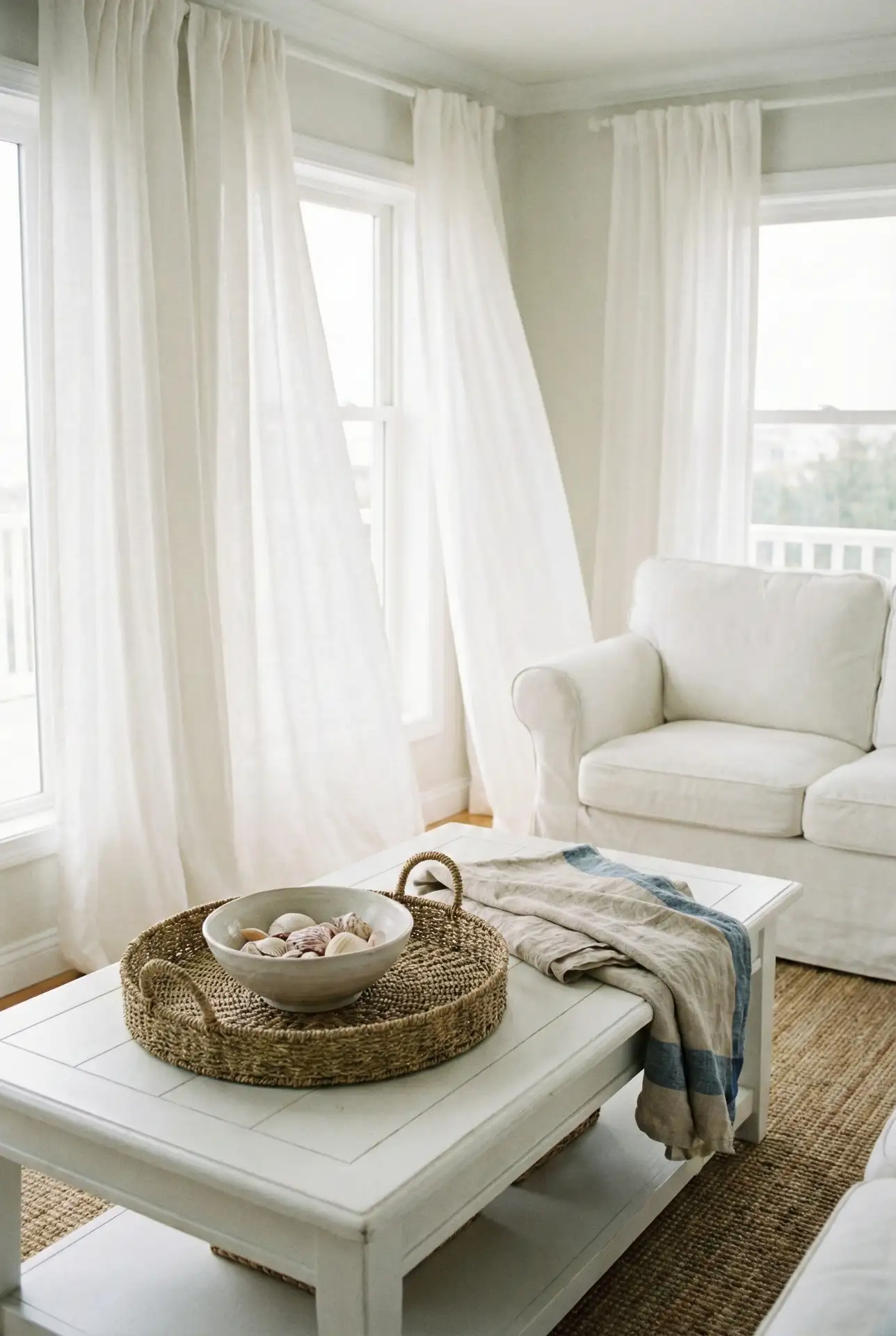 Coastal White Table with Breezy Outdoor-Inspired Decor 2