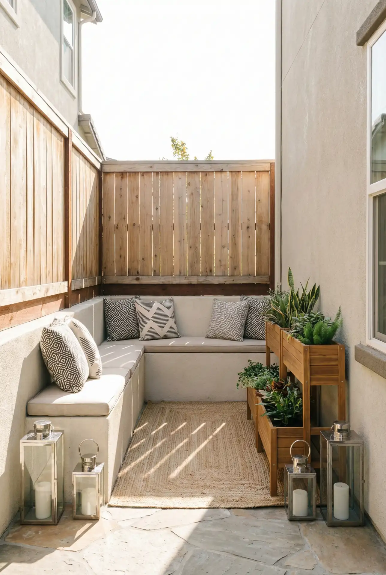 Compact Courtyard Lounge With Built-In-Bench 2