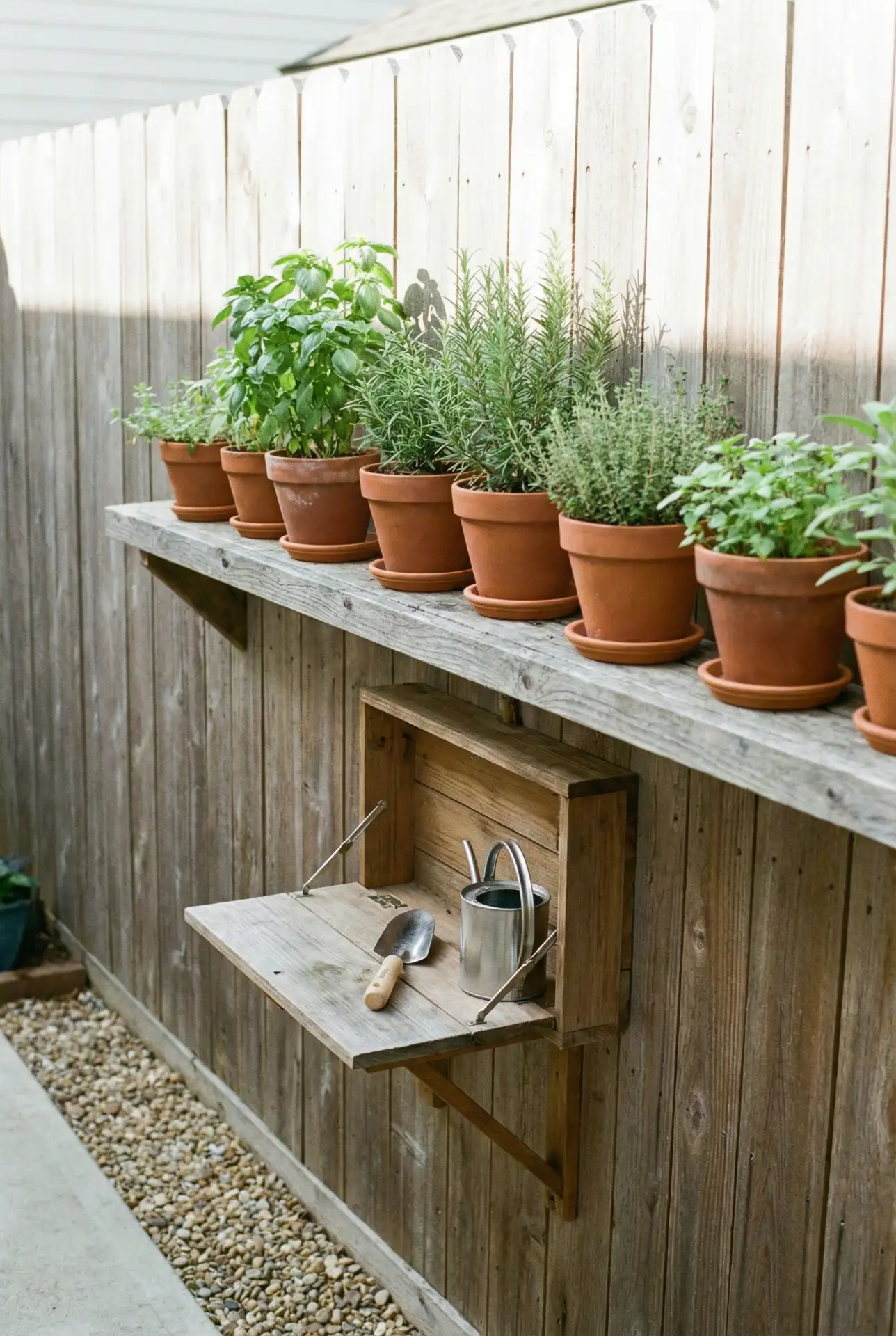 Container Kitchen Herb Bar Along Fence 1