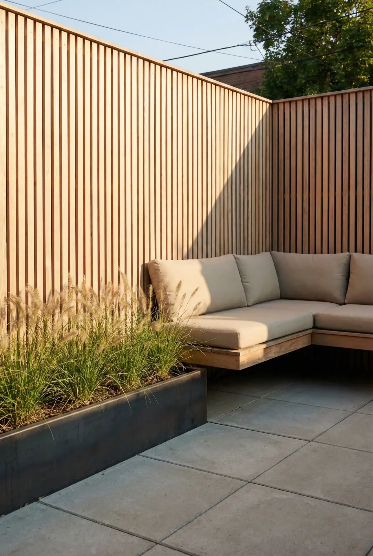 Corner Bench Nook With Privacy Slats 2