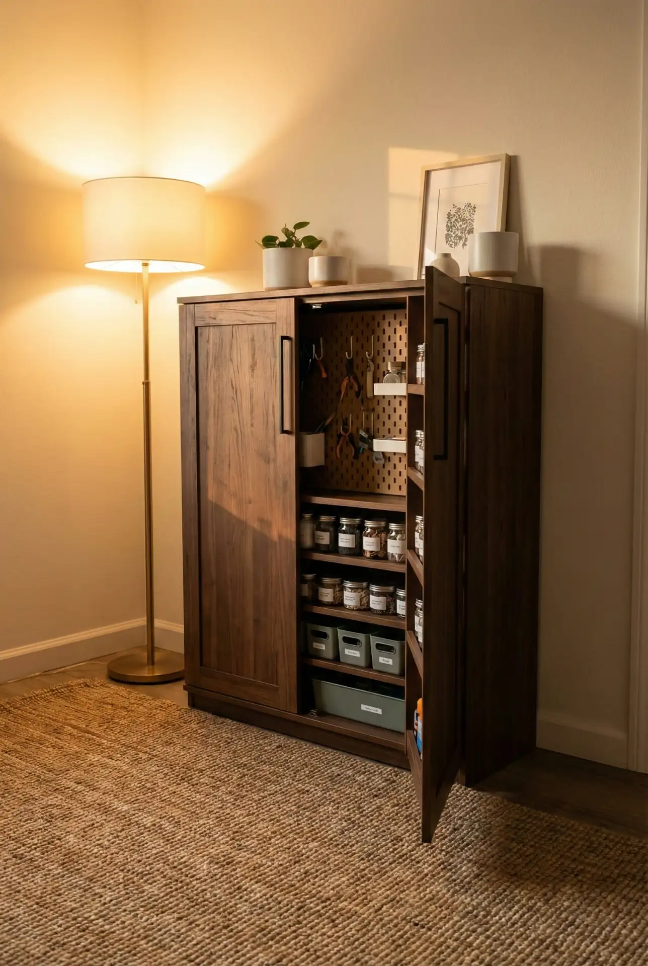 Corner Craft Armoire That Closes In One Swing 2