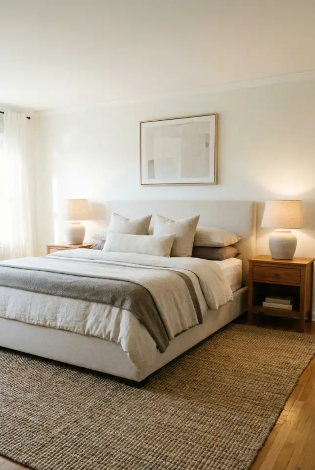 Couples Bedroom With Dual Nightstand Styling 1