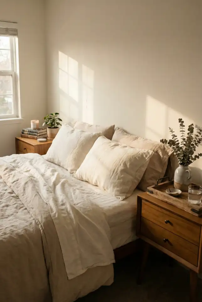 Couples Bedroom With Dual Nightstand Styling 2