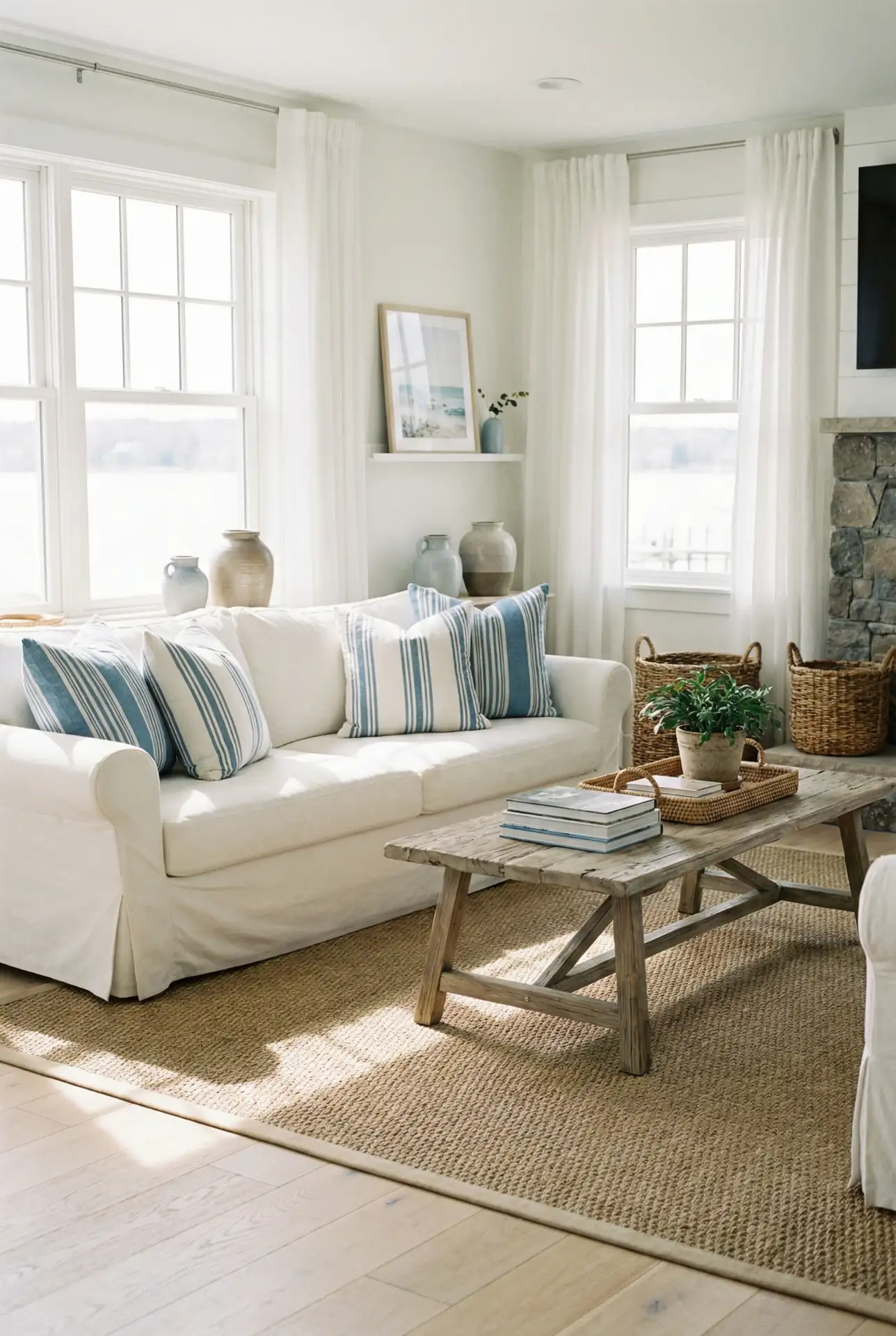 Cozy Coastal Blues With Lake-House Ease 1