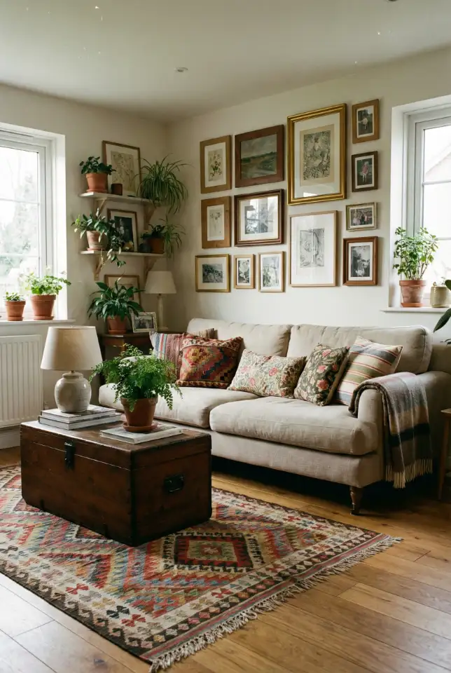 Cozy Eclectic Family Room With Vintage Touches 1