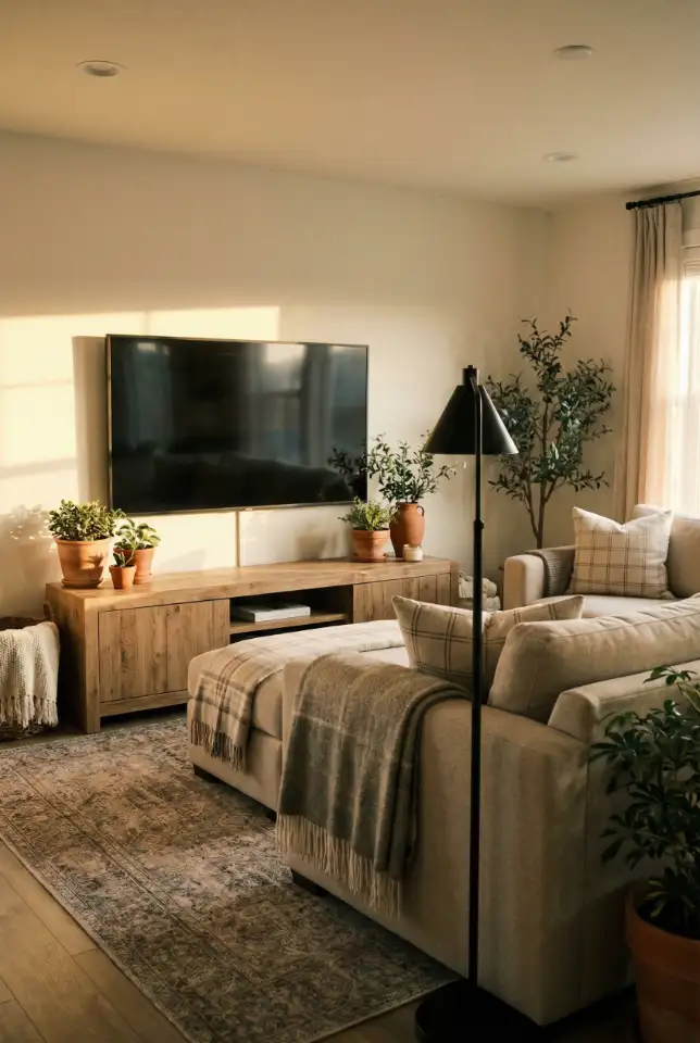 Cozy Modern Farmhouse TV Lounge 1