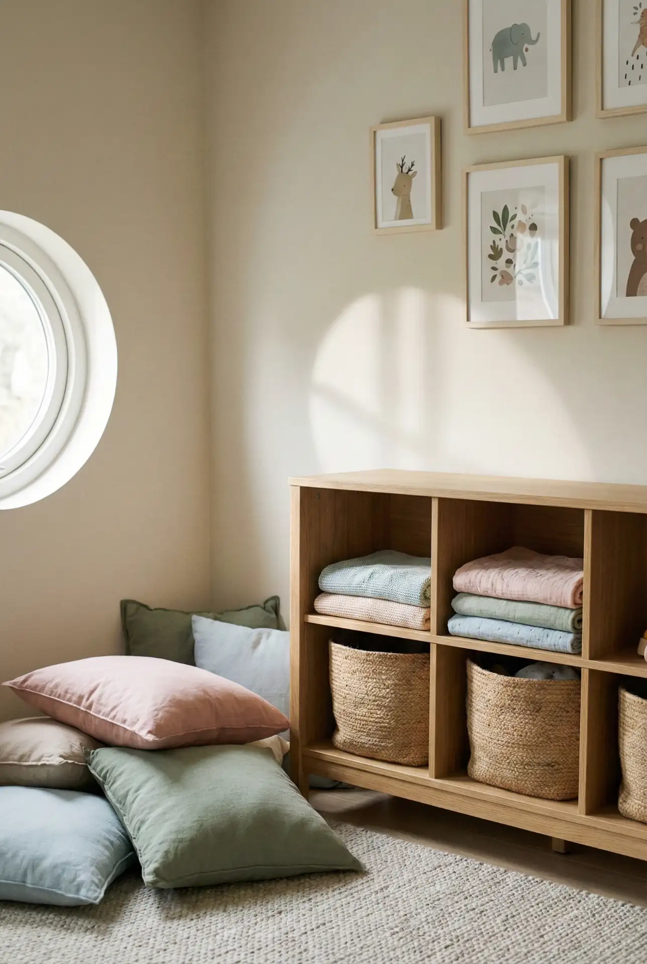 Cozy Scandinavian Kids Bedroom With Colorful Soft Storage 2