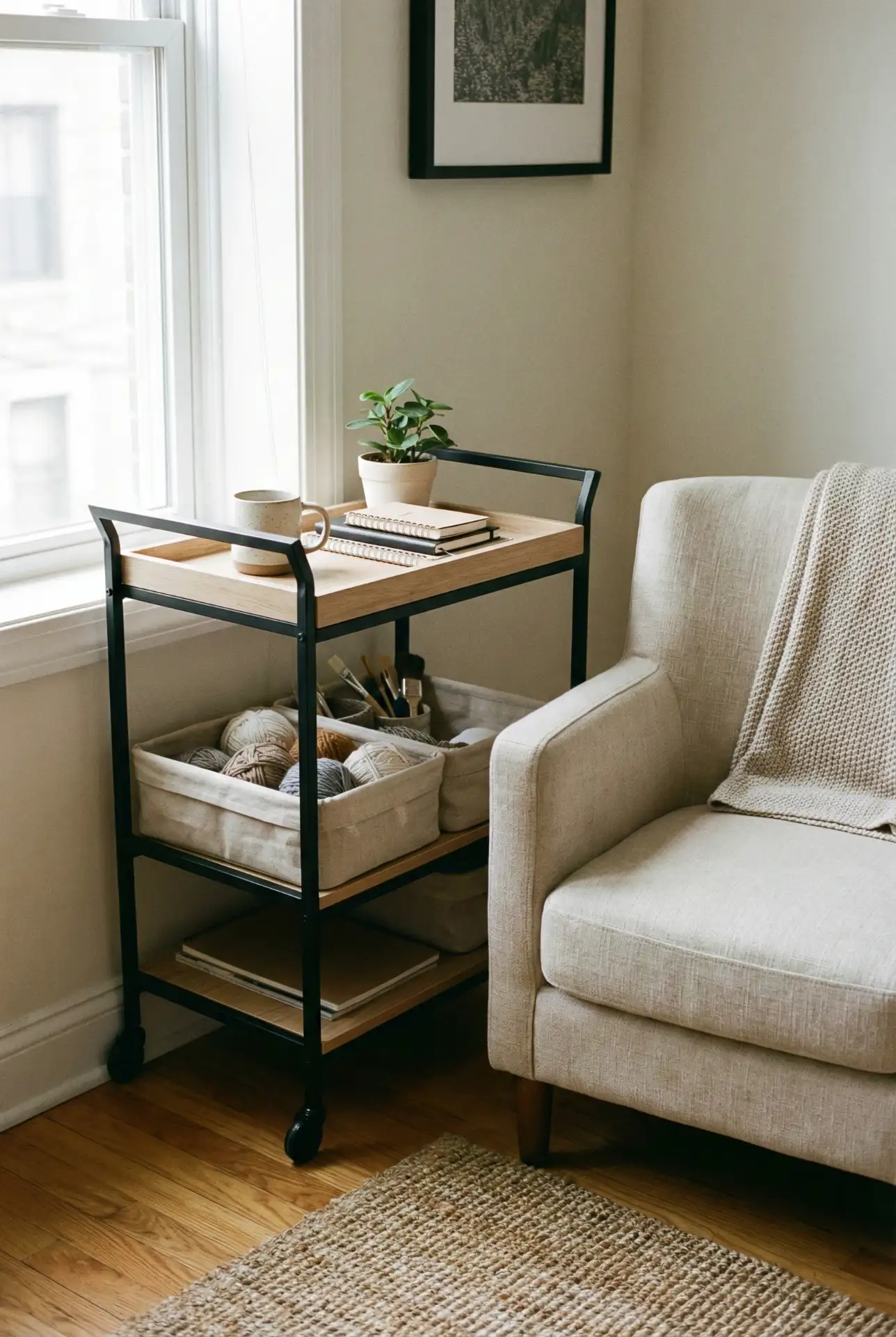 Craft Cart That Becomes A Hidden Corner Bar 2