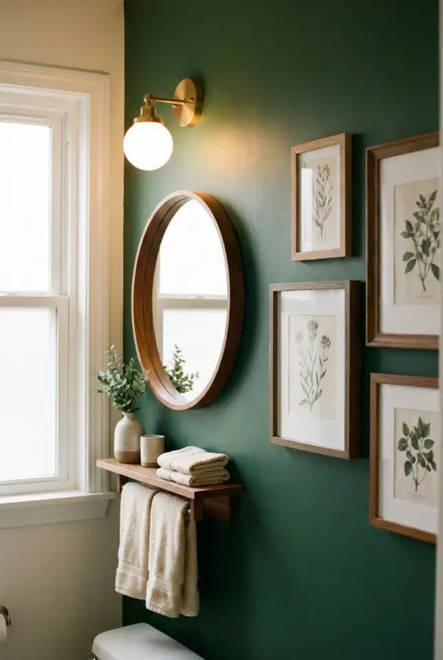 Cute Green Bathroom With Fresh Botanical Styling 2