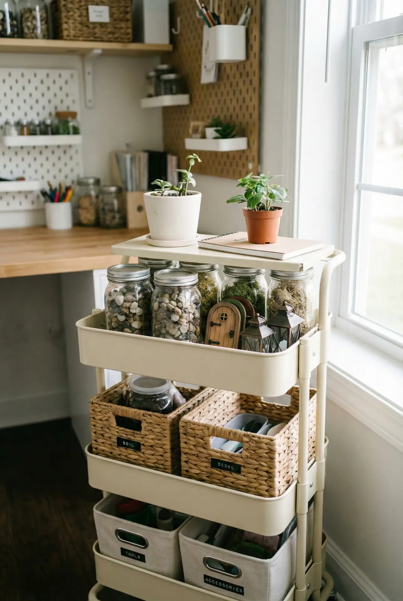 DIY Dollar Tree Miniature Supply Cart For Fairy Gardens 1