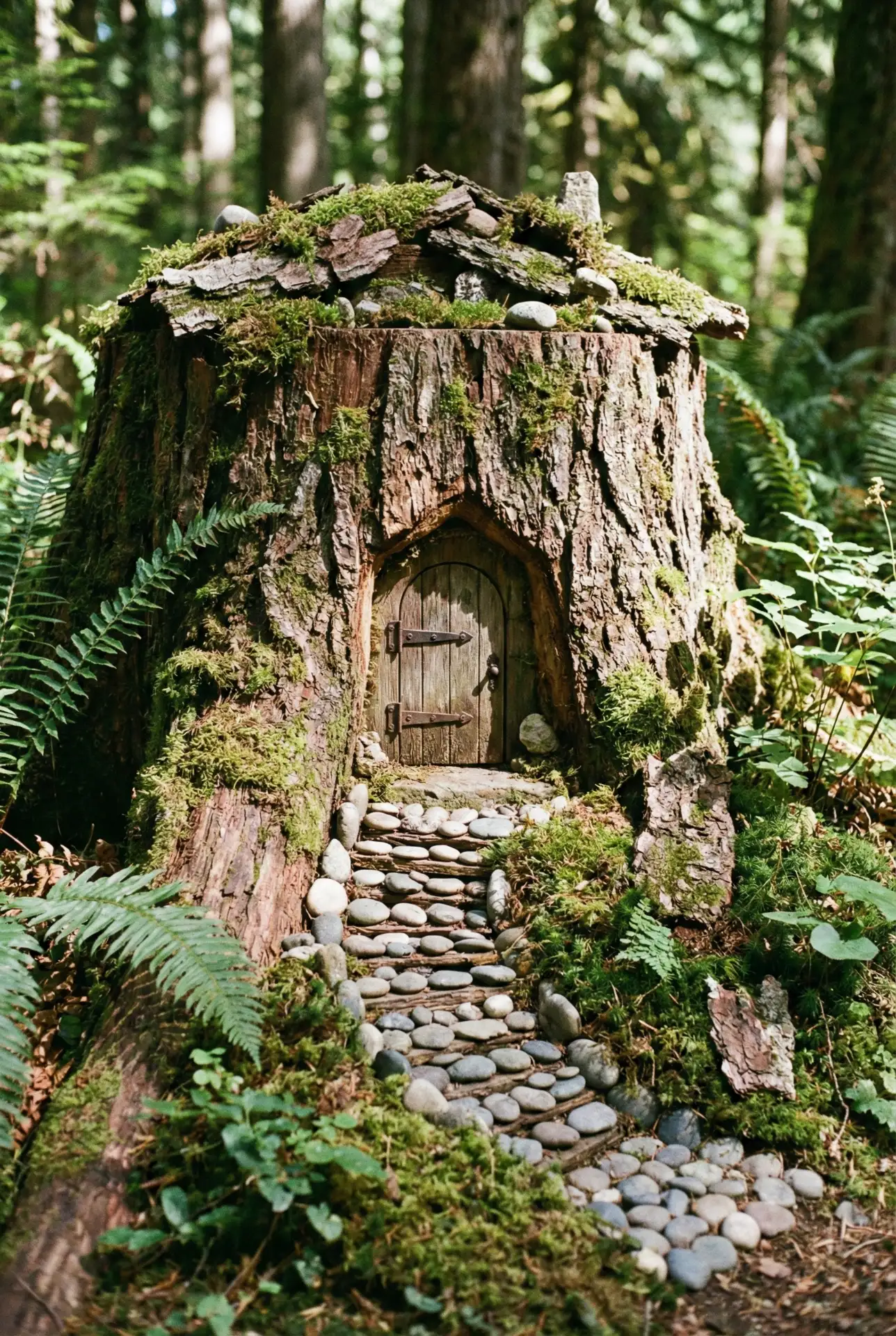 DIY Enchanted Forest Stump House Nook 1