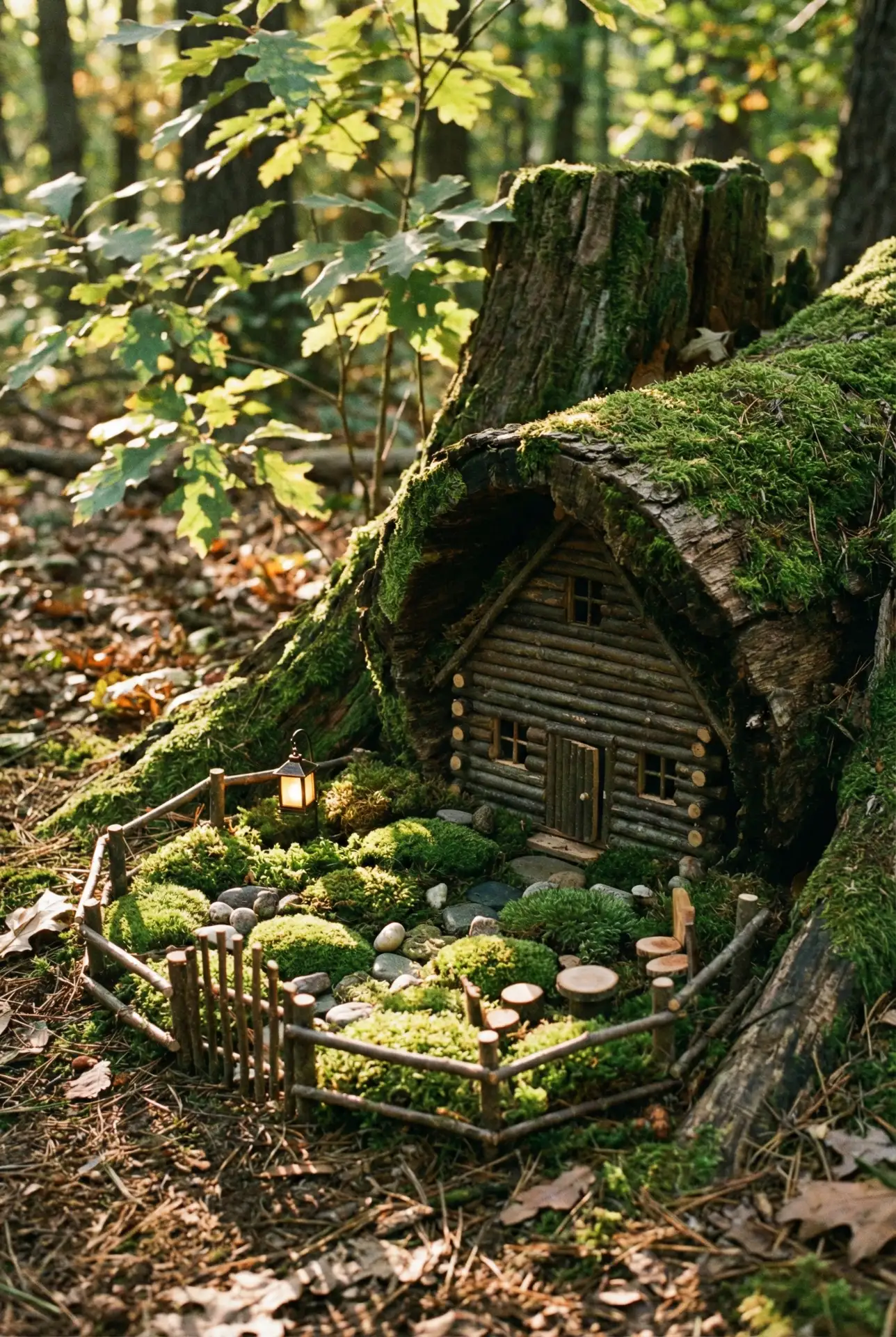 DIY Enchanted Forest Stump House Nook 2