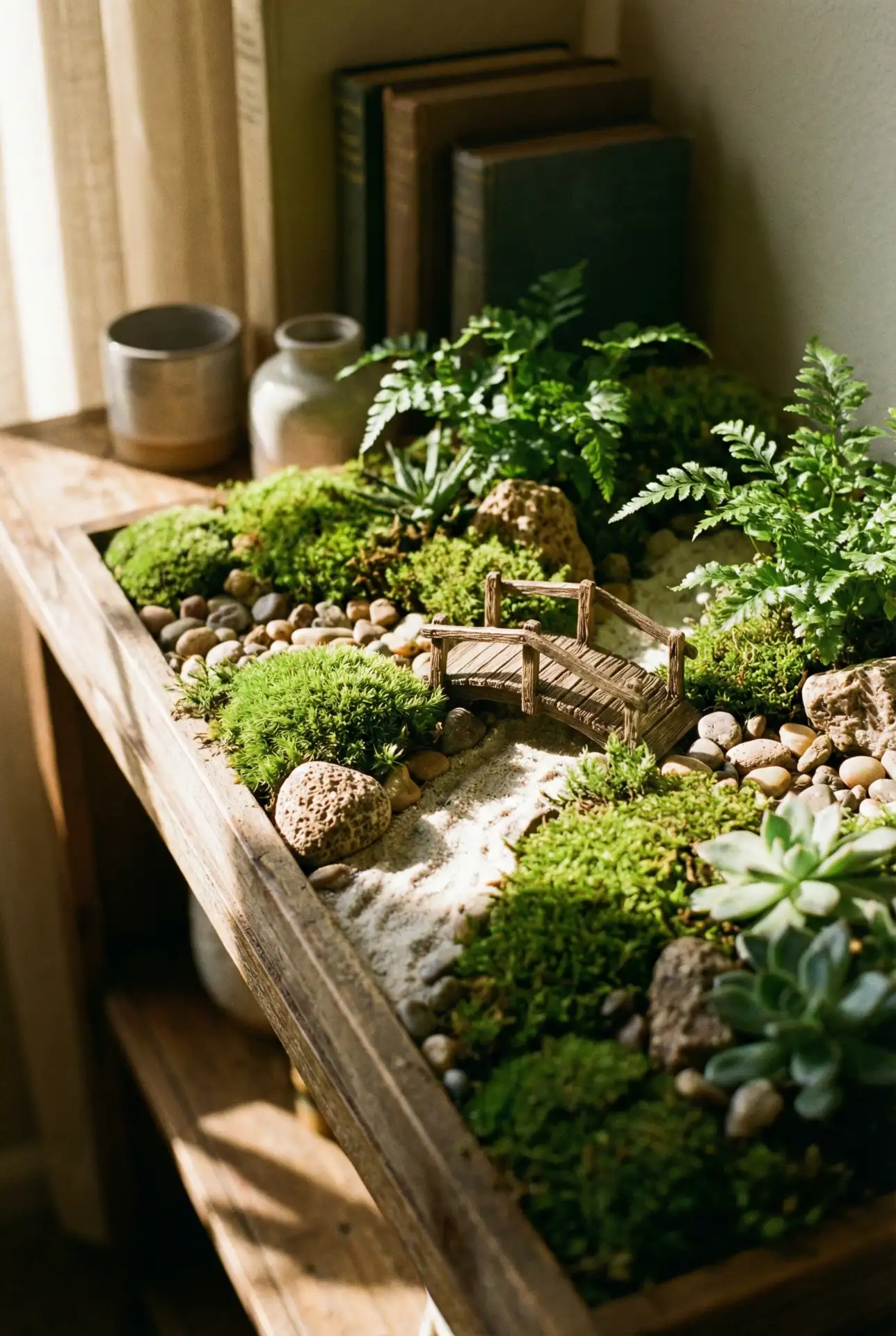 DIY Homemade Fairy Garden Blueprint Wall Shelf 2