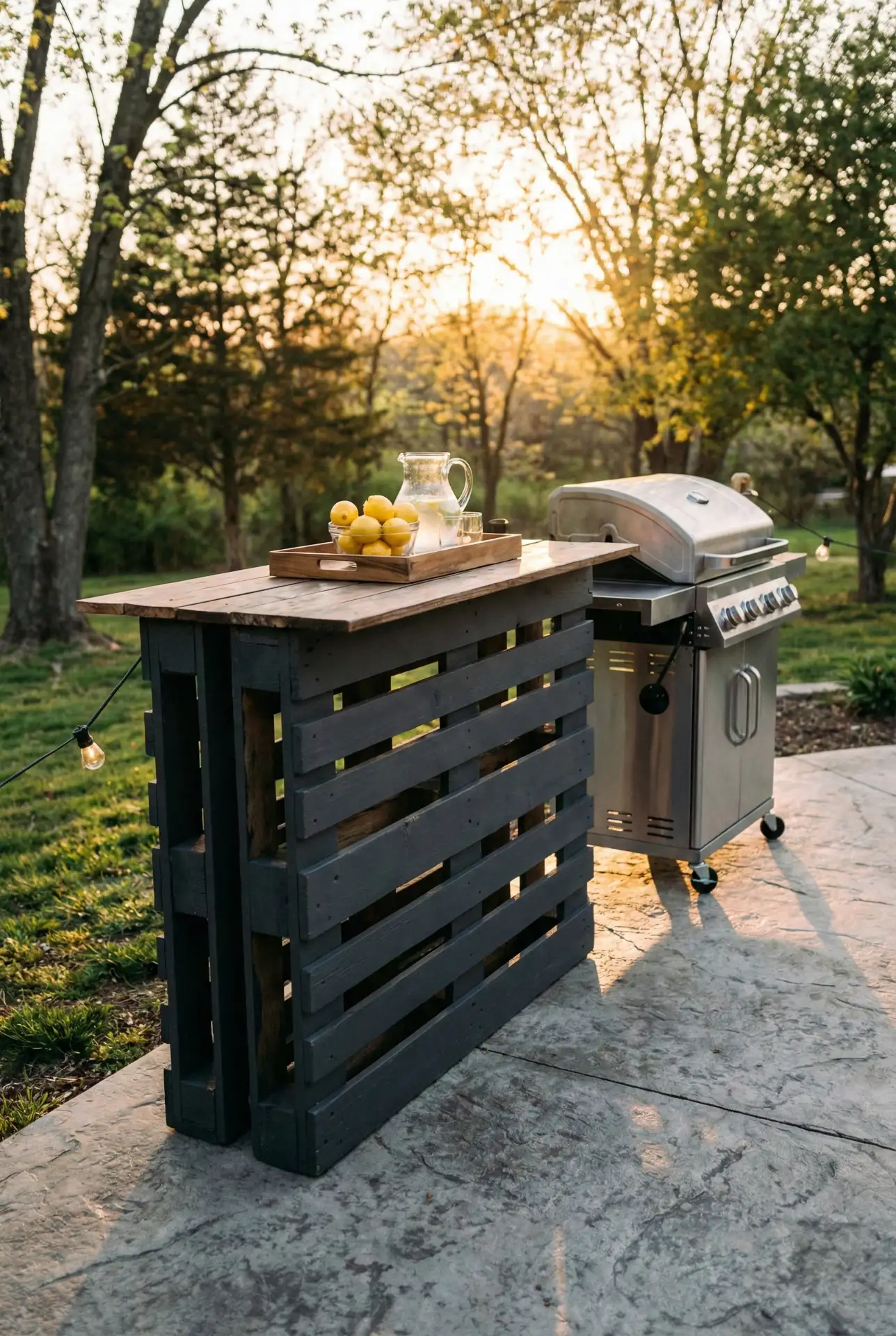 DIY Pallet Bar With Grill Cart 1