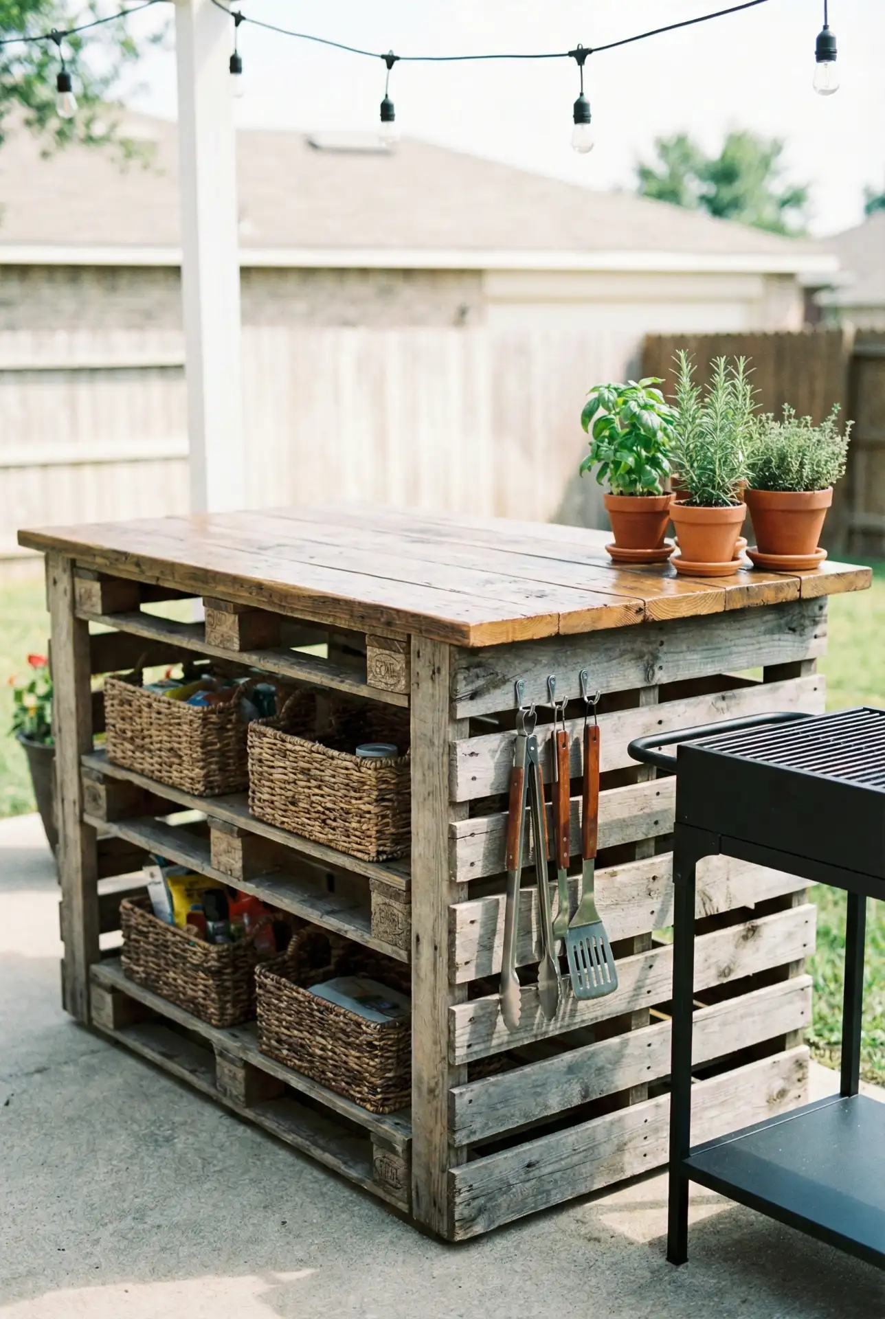 DIY Pallet Bar With Grill Cart 2