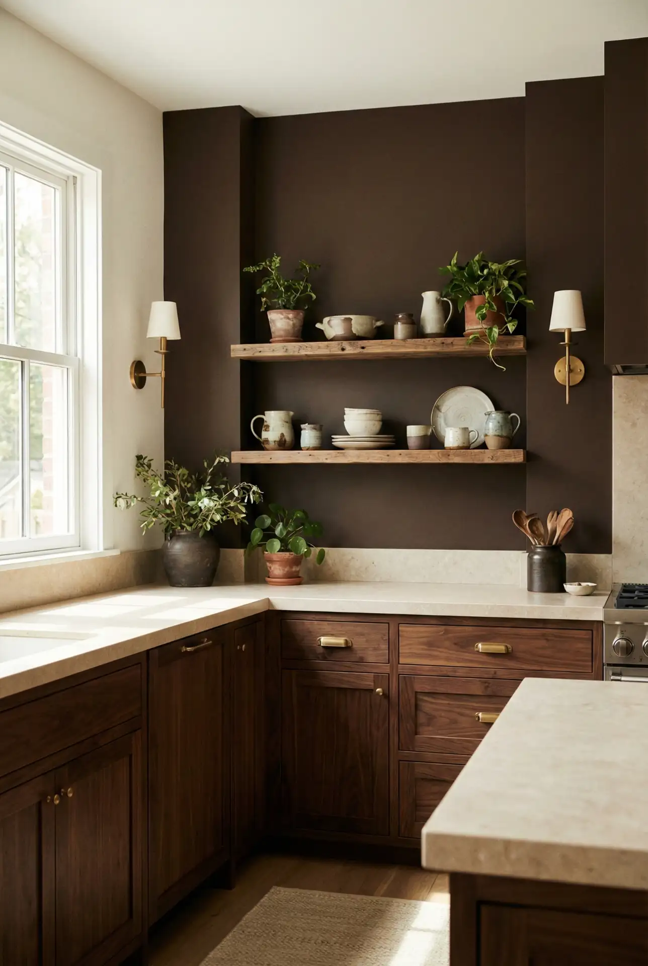 Dark Chocolate Accent Wall That Makes Wood Look Richer 1