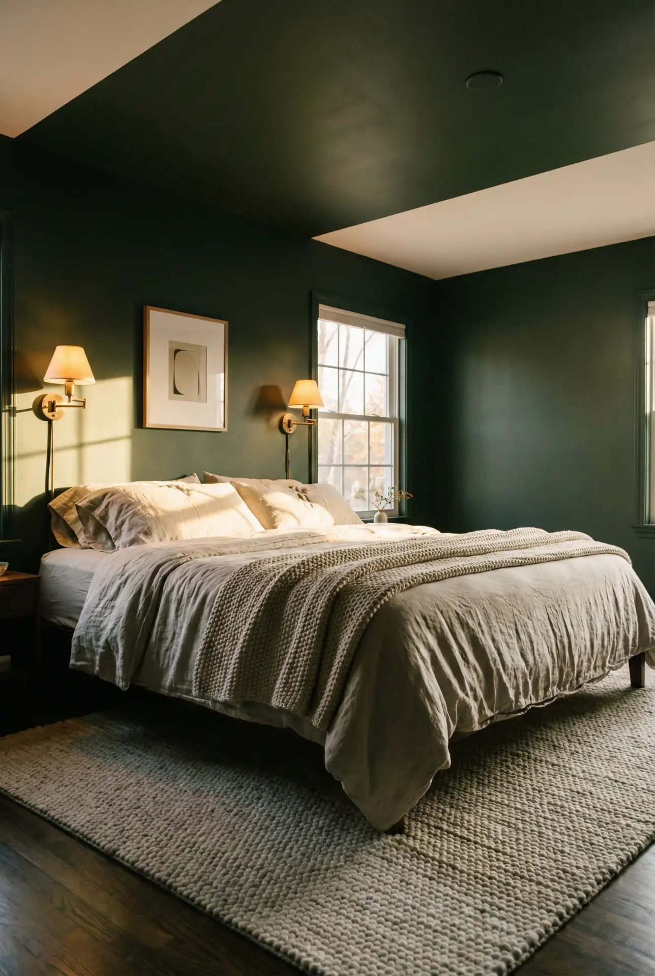 Dark Green Bedroom With Dramatic Canopy Effect 2